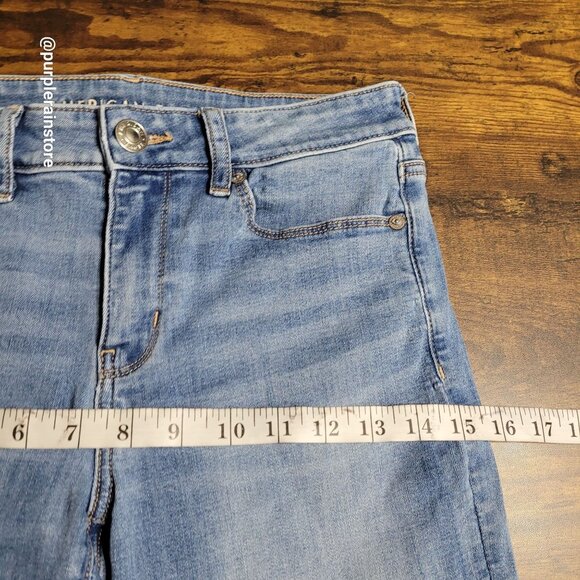 American Eagle Jeans Size 6 Skinny Mid Rise Next Level Stretch Medium Light Wash - Picture 8 of 13